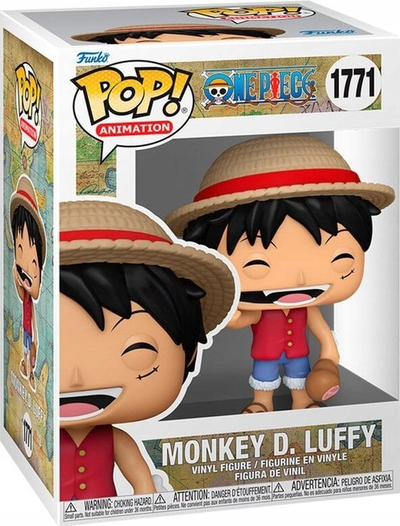 Figurë vinyl Funko POP One Piece Luffy, 4.3\", për koleksion, shumëngjyrëshe