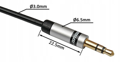 Kabëll audio HQ J-W3.5, 3.5mm stereo në 3.5mm, 1.5m, i zi