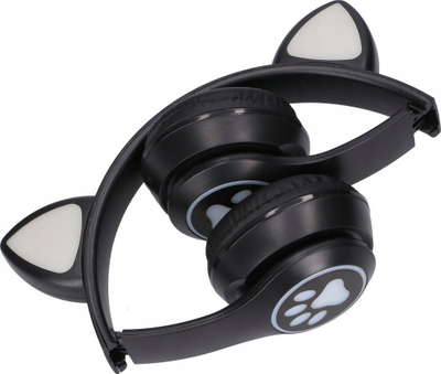 Kufje pa fije Extralink Cat-Ear, Bluetooth 5.0, LED RGB, të zeza