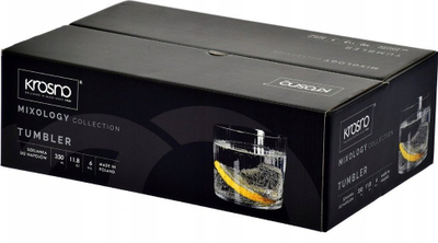 Set gotash për cider dhe whisky Krosno Mixology, 350 ml, 6 copë, transparent