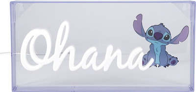 Dritë LED neon Disney Stitch Ohana, 15 x 30 cm, USB, blu