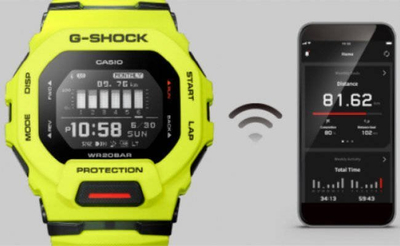 Ora sportive Casio G Shock GBD 200 G Squad, Bluetooth, që s’e ha goditja, e zezë