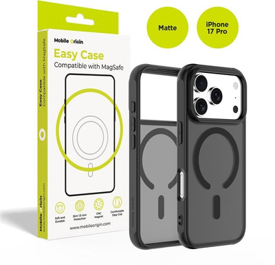 Kapak Mobile Origin Hybrid MagSafe për iPhone 17 Pro, i hollë, me mbrojtje të fortë, i zi mat