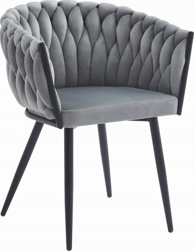 Karrige dhome dite Oskar Orion, set 2 copë, velvet, gri e çelët