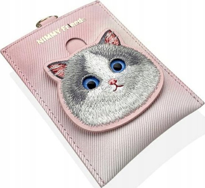 Портфељ ILike Nimmy Card Wallet Big Eyed Pet 2.0 Cat, за картички, розов