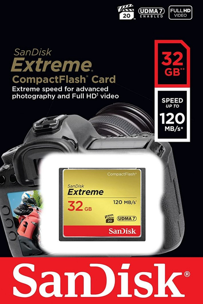 Kartë memorie SanDisk Extreme Compact Flash, 32 GB