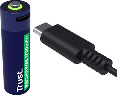 Bateri rikarikuese Trust 25584 AA, USB C, set, gri