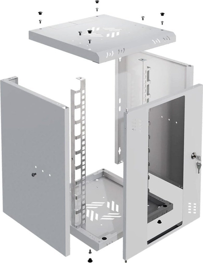 Kabinetë murale rrjeti Stalflex S-RC10-9U-300GG, 9U, metalike, gri