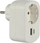 Prizë murale Electraline 55079 me USB A dhe USB C, 18W, e bardhë