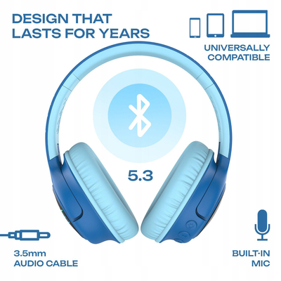 Kufje pa tela PowerLocus Bobo, për kalamaj, Bluetooth, zi kaltër