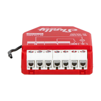 Ndërprerës smart Shelly Qubino Wave 1PM, 16A, AC 110–240V DC 24–30V, i kuq
