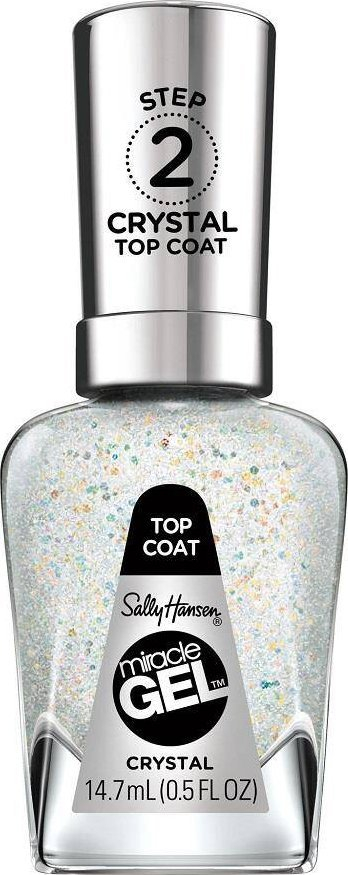 Llak thonjsh Sally Hansen Miracle Gel Crystal Top Coat, 0.5 fl oz, transparent