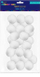 Pompom dekorativ Dalprint Polyester, 5 cm, 30 copë, i bardhë