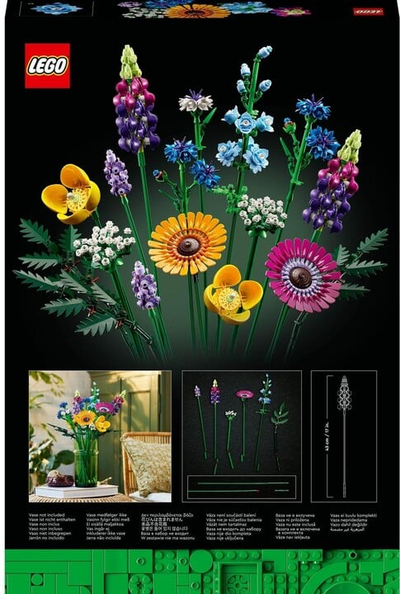 Букетот LEGO® Icons 10313 Meadow Flower Bouquet, цвеќе од ливада