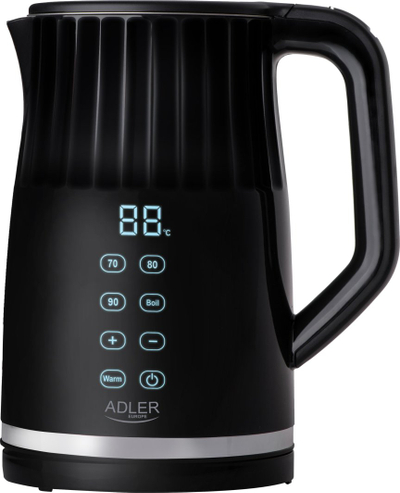 Електричен чајник Adler AD 1350, 1.7L, контрола на температура, црн