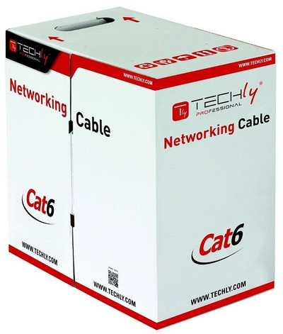 Kabllo rrjeti Techly 305540, CAT6 U UTP, 305m, gri