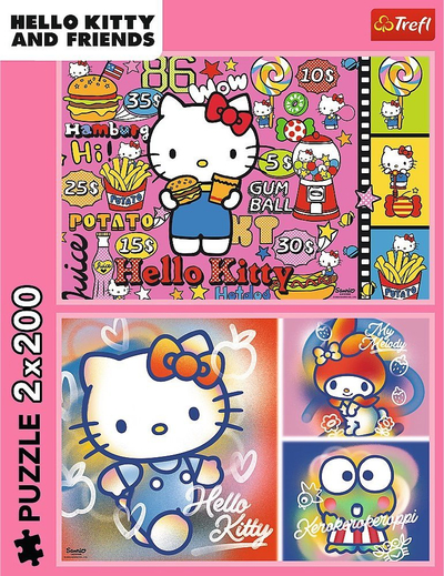 Puzzle Trefl Hello Kitty and Friends, set me 2 puzzle, 200 copë, shumëngjyrësh
