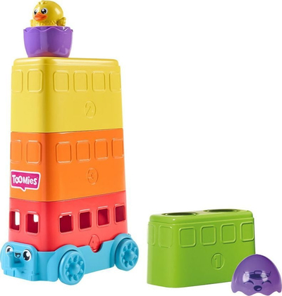 Lodër edukative Tomy Toomies Pyramid Bus, autobus piramidë, për kalamaj 12m+