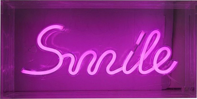 Llambë muri LED Smile FM NLB46, dekorative neon, rozë