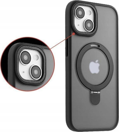 Mbulesë telefoni MX Kickstand MagSafe për iPhone 14 Pro Max 6.7", me këmbë mbajtëse, gjysmë e tejdukshme, blu