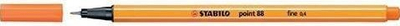 Set stilolapsa fineliner STABILO Point 88, 10 copë, ngjyrë Pale Vermillion