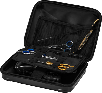 Çantë berberi Activeshop Black Barber Case, profesionale, e zezë