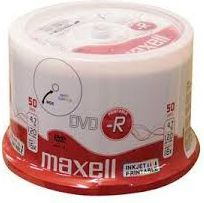 Maxell DVD-R Printable, 4.7 GB, 50 Pack Spindle