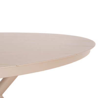Tavolinë kopshti HomeMarkt Higer HM6290.04, alumini, Ø126x74cm, cappuccino