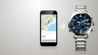 Orë për meshkuj Casio Edifice ECB-30D-2AEF (651), e argjendtë/kaltër