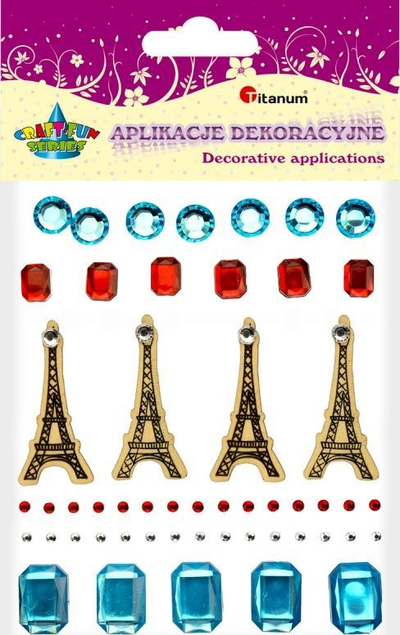 Ngjitëse zbukuruese Titanum Crystal Stickers 3D Eiffel Tower, set, shumëngjyrëshe