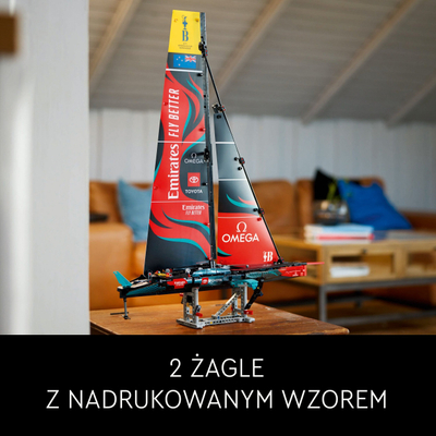 Model jahti LEGO Emirates Team New Zealand AC75, maket koleksionistësh, shumëngjyrësh