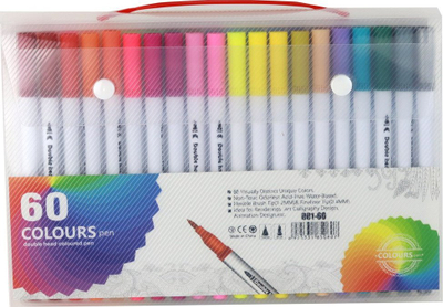 Set markera Leantoys Double-Sided, 60 copë, dyanshëm, shumëngjyrësh