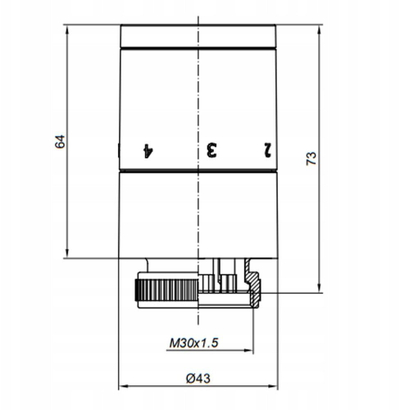 Термостатска глава Pony Vario 000M665A001, врска M30, бела