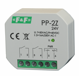 Relè elektromagnetike F&F PP-2Z-24V, 24V, 16A, jeshile