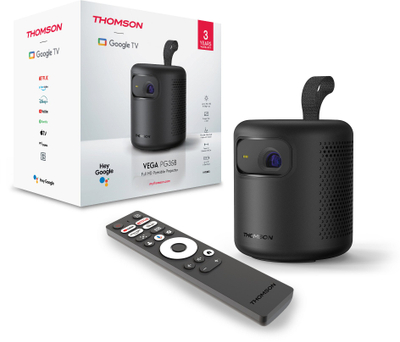 Портабилен проектор Thomson Vega, UHD, 600 lm, црн