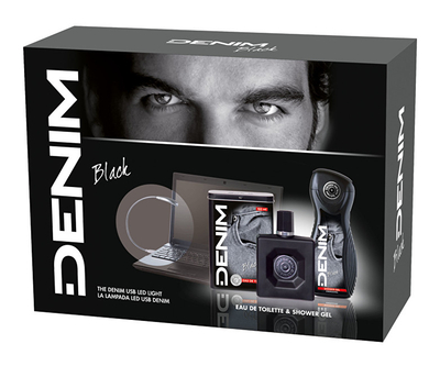 Set Denim Black, eau de toilette 100 ml + xhel dushi 250 ml + dritë për kompjuter