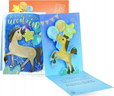 Kartolinë urimi NoName Pop-Up Birthday B6, me zarf, me shumë ngjyra
