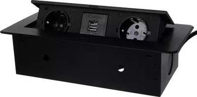 Prizë e integruar Izoxis 21446, 2x220V, 2xUSB 2.1A, argjendtë