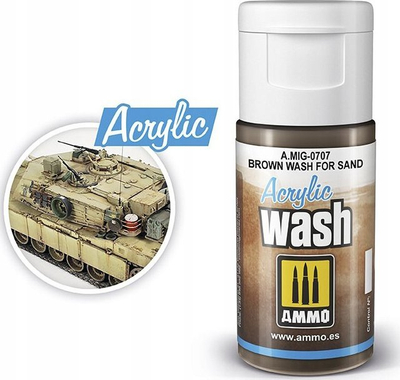 Lyerje akrilike Ammo Mig 0707 Brown Wash for Sand, 15ml, kafe