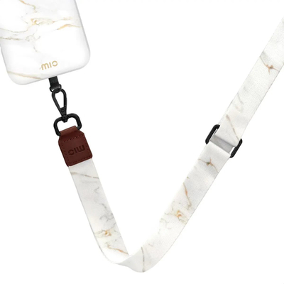 Lanyard për telefon MIO White Marble, dizajn mermeri, e bardhë