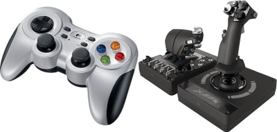 Set gamepad dhe joystick Logitech F710 Wireless dhe G X56 HOTAS, për PC, i zi