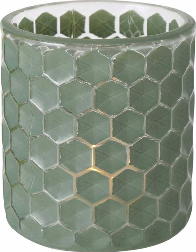 Mbajtëse qiri Boltze Home Dustin, mozaik xhami, 8 cm, jeshile