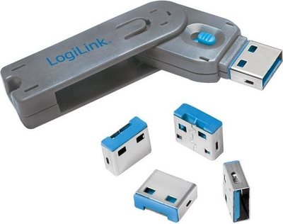 Set bllokues USB LogiLink AU0043, 4 copa, me çelës