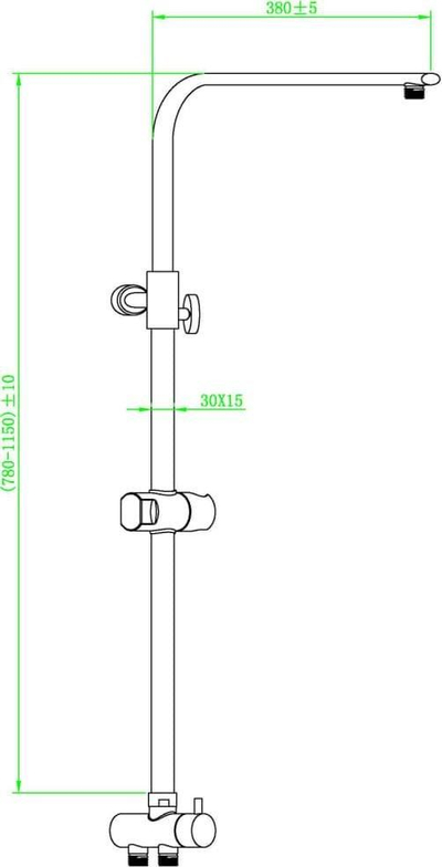 Shinë dushi nga tavani Metz 69402, metal, krom