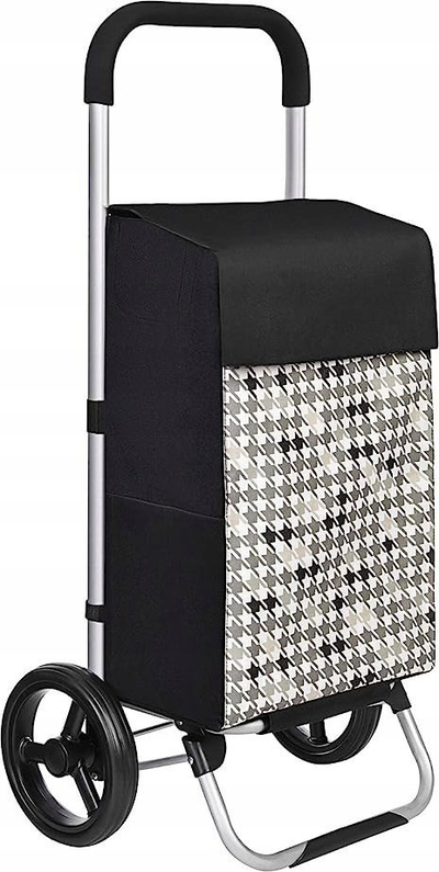 Karrele pazari SONGMICS SPWS40, 40L, palosëse, e zezë me dizajn houndstooth