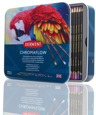 Set lapsash me ngjyra Derwent Chromaflow, 72 copë, pigment i fortë, shumëngjyrësh