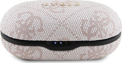 Безжични слушалки Guess 4G Metal Logo GUTWSP4EGP, со кутија за полнење, розова