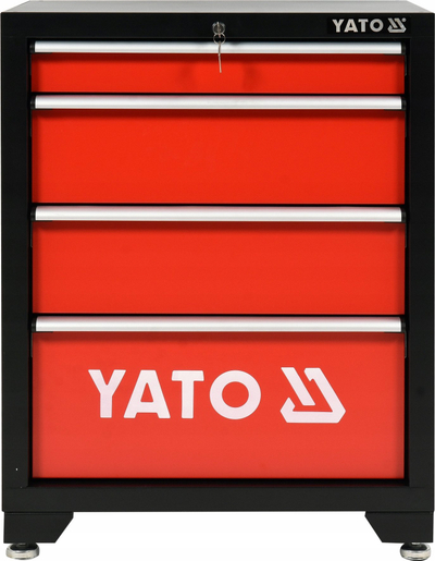 Karrocë veglash Yato YT-08933, 4 sirtarë, metal, e kuqe me të zezë
