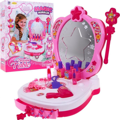 Lodër tavolinë grimimi Play At Home Magic Mirror, me drita dhe tinguj, rozë