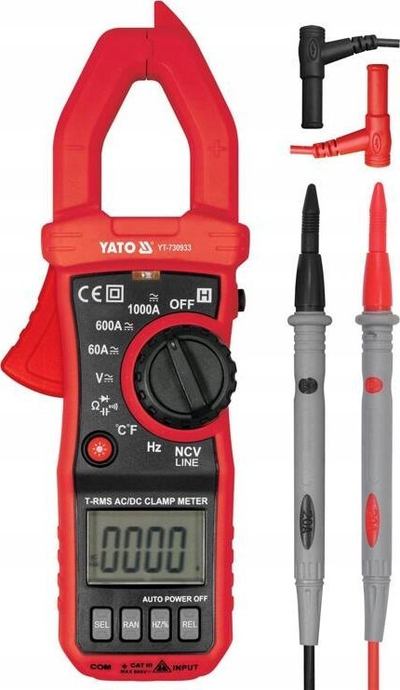 Multimetër klema Yato YT-730933, True RMS, 1000A AC/DC, portokalli